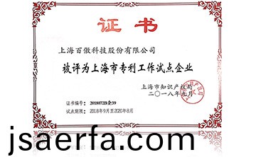 上海市專利工作(zuo)試點企業